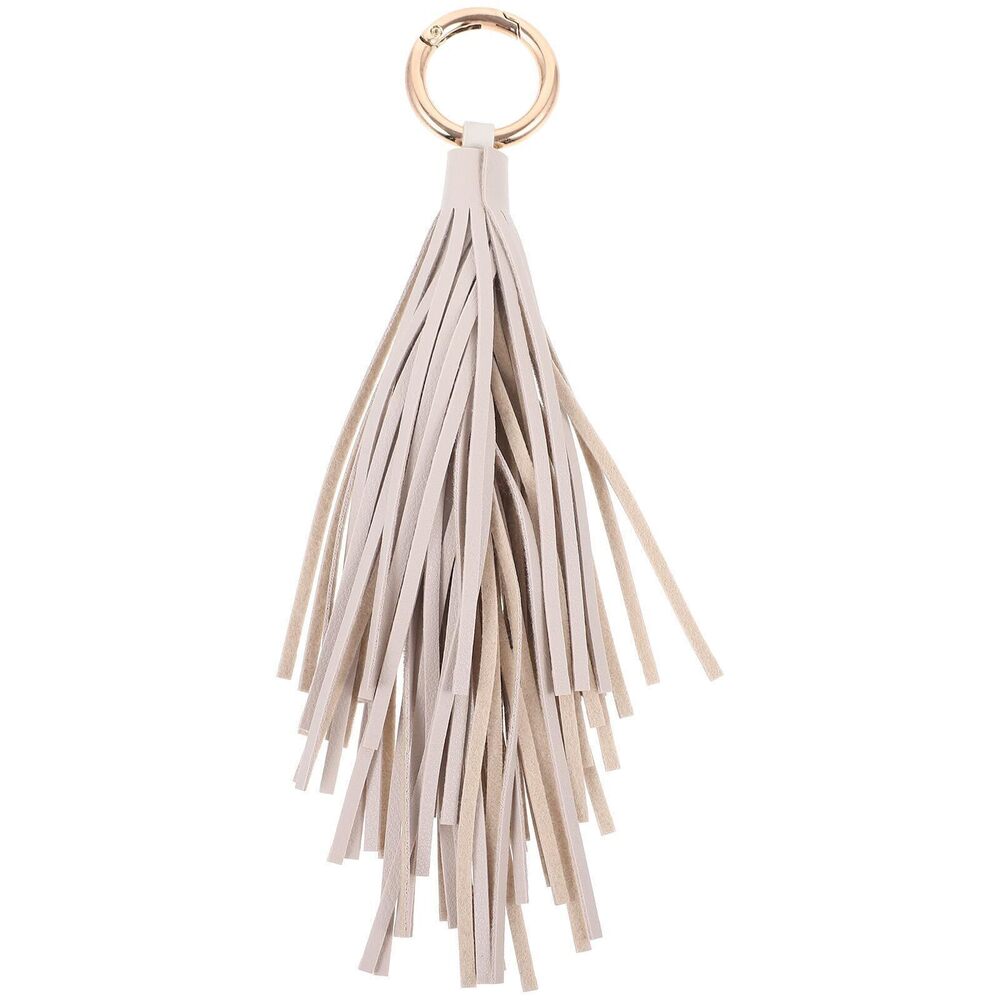 2385 Leather Tassel Keychain Decorative Keyring for Handbag Purse Car Keys